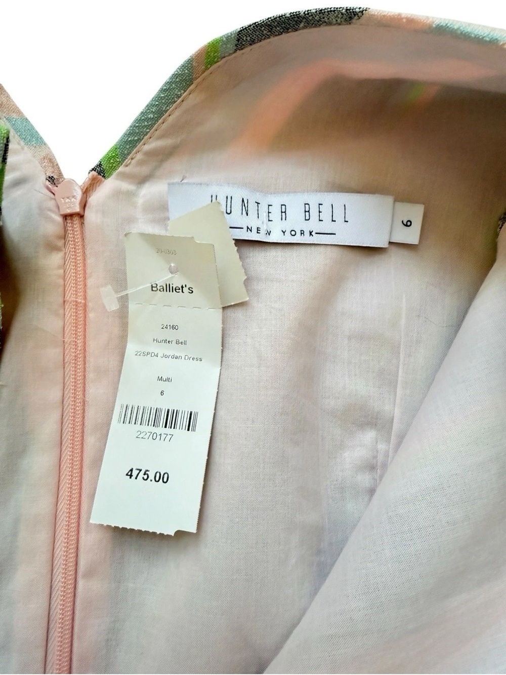 HUNTER BELL Jordan Midi Dress Pastel Stripe Linen Cotton Sz 6 - Picture 7 of 8